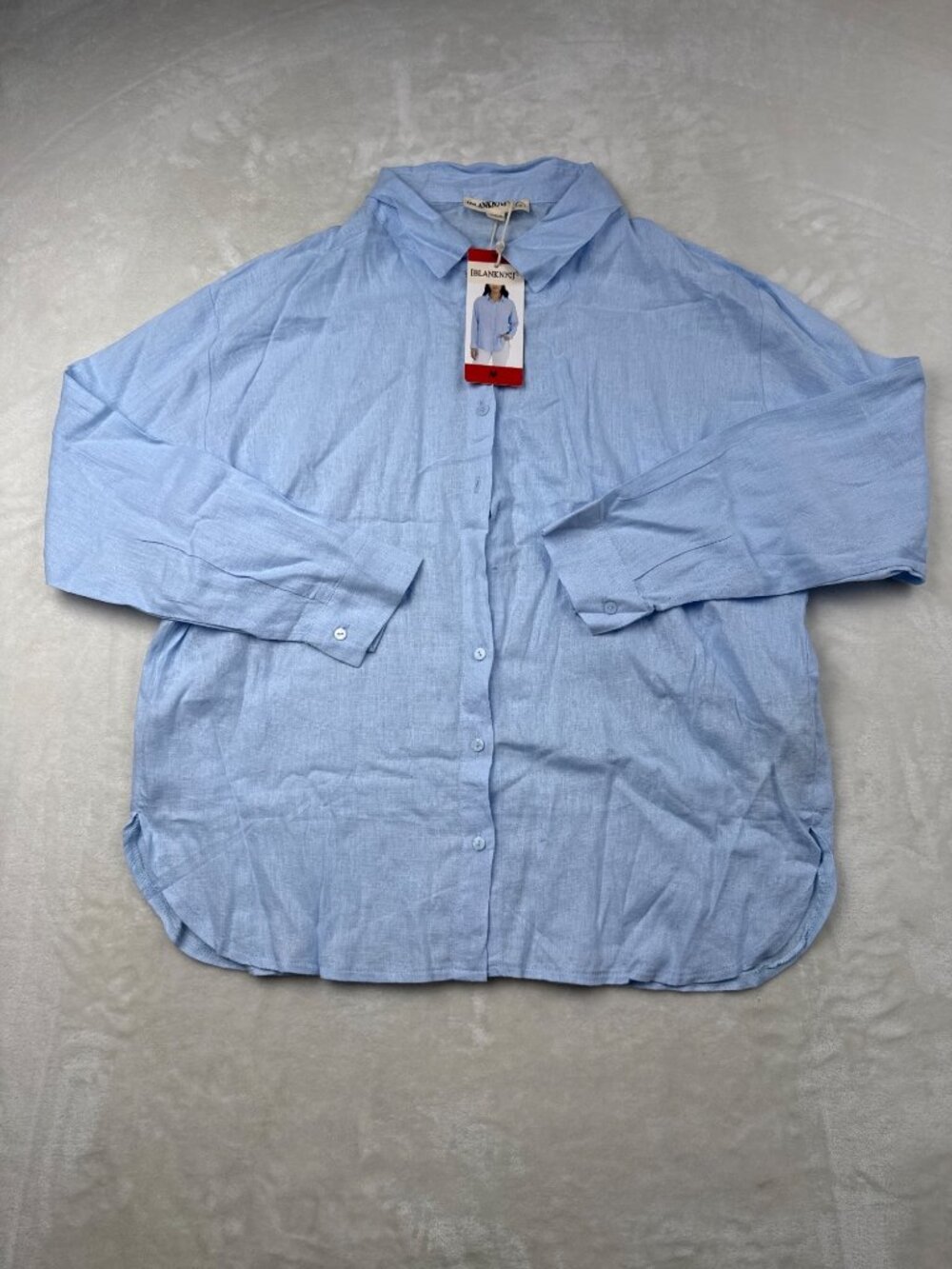 Blanknyc Womens Light Blue Button-Up Shirt Medium